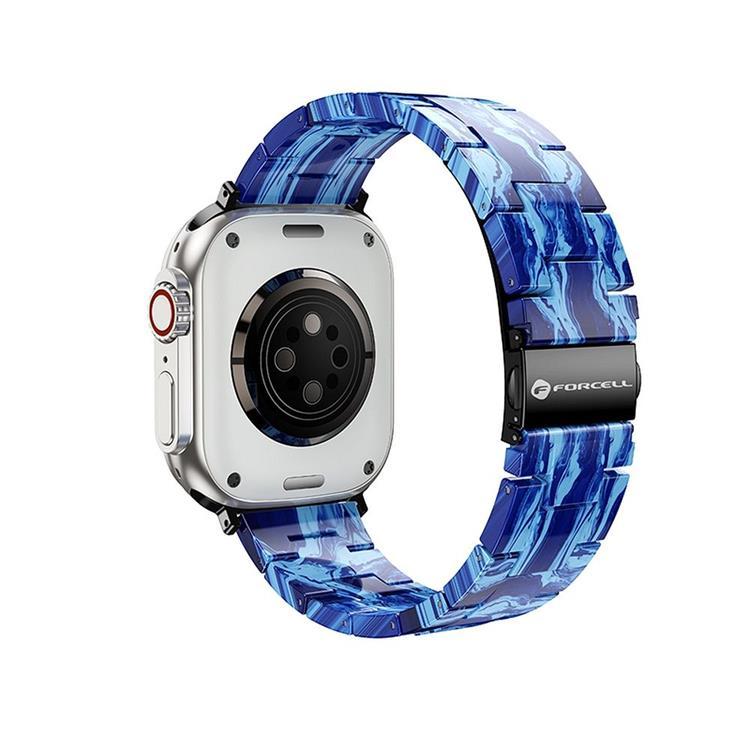 Forcell Apple Watch (42/44/45/49mm) Armband Marble Resin - Blå | 5123 | AlltMobil