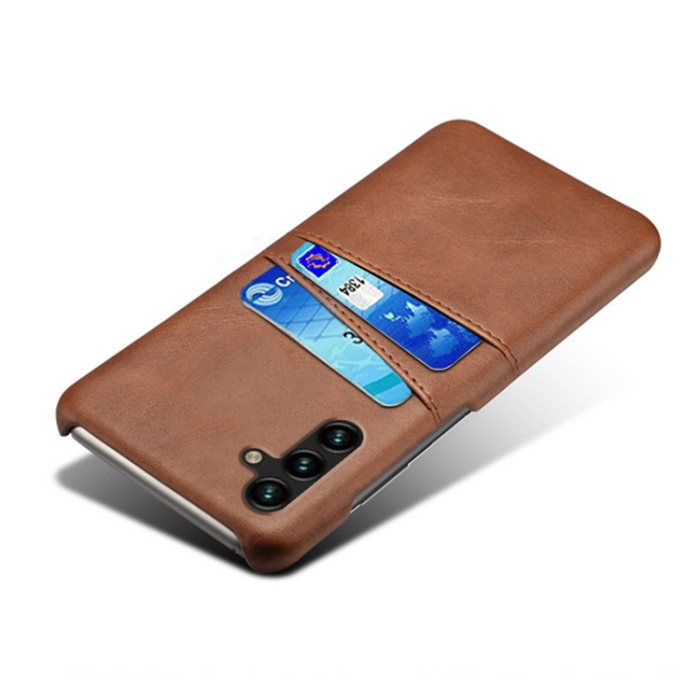 OEM - Galaxy A34 5G Mobilskal Korthållare Shockproof PU-Läder - Brun