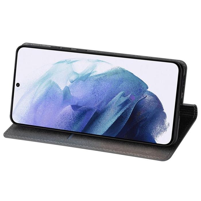 OEM - Mobilskal till Samsung Galaxy S26 Glittrande Konstläder + TPU Kortfack - Grå