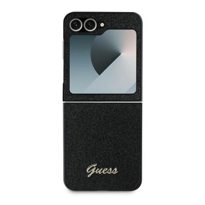 Guess - Guess Galaxy Z Flip 6 Mobilskal 4G Glitter Script - Svart