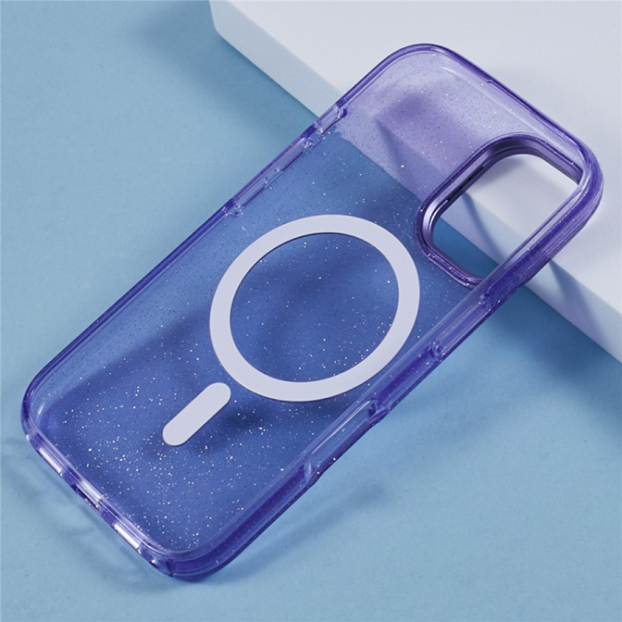 KIGC - KIGC iPhone 16 Mobilskal MagSafe Epoxy Kickstand - Lila