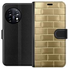 iSecrets - Pl&aring;nboksfodral till OnePlus 11 med Gyllene Murstenar