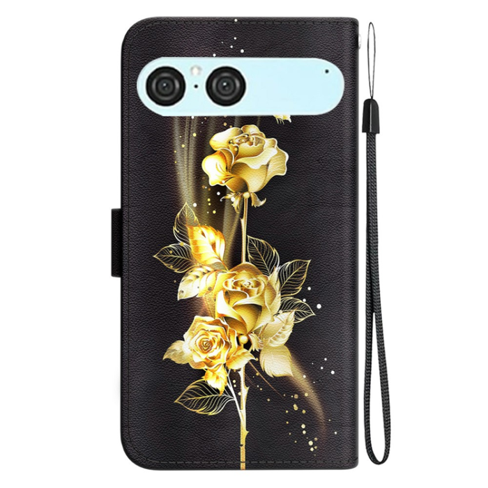 A-One Brand - Sony Xperia 10 VII Plånboksfodral Pattern Printing - Guld Rose
