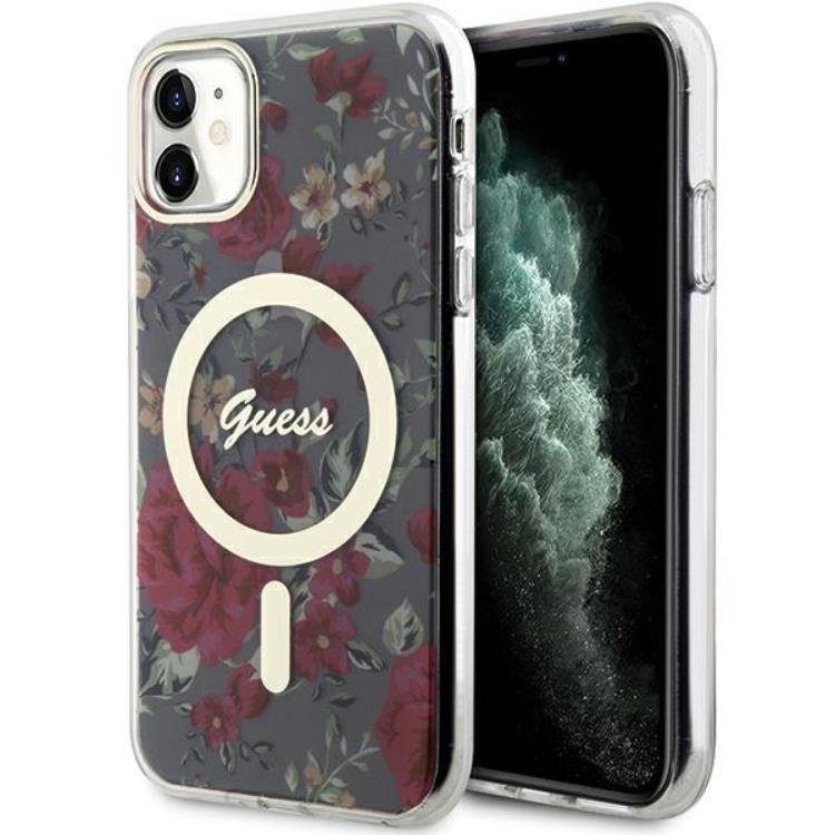 Guess Mobilskal till iPhone 11/XR Magsafe Flower - Grön/Khaki