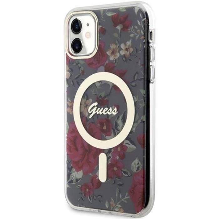 Guess - Guess iPhone 11/XR Mobilskal Magsafe Flower - Grön/Khaki