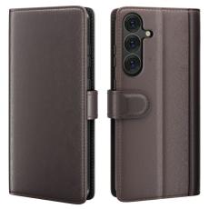 Amorus - Amorus Pl&aring;nboksfodral f&ouml;r Samsung Galaxy S26 Plus &Auml;kta l&auml;der Stativ - Brun