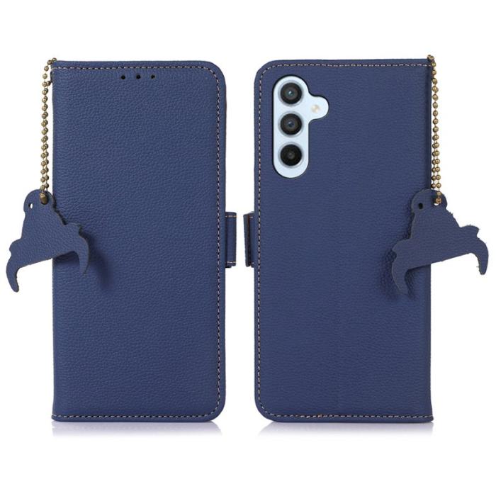 OEM - Mobilfodral för Samsung Galaxy S26 Plus Äkta läder RFID - Safir