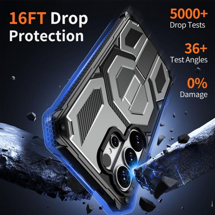 OEM - Mobilskal för Samsung Galaxy S26 Ultra Magnetiskt Kickstand PC + TPU - Grå