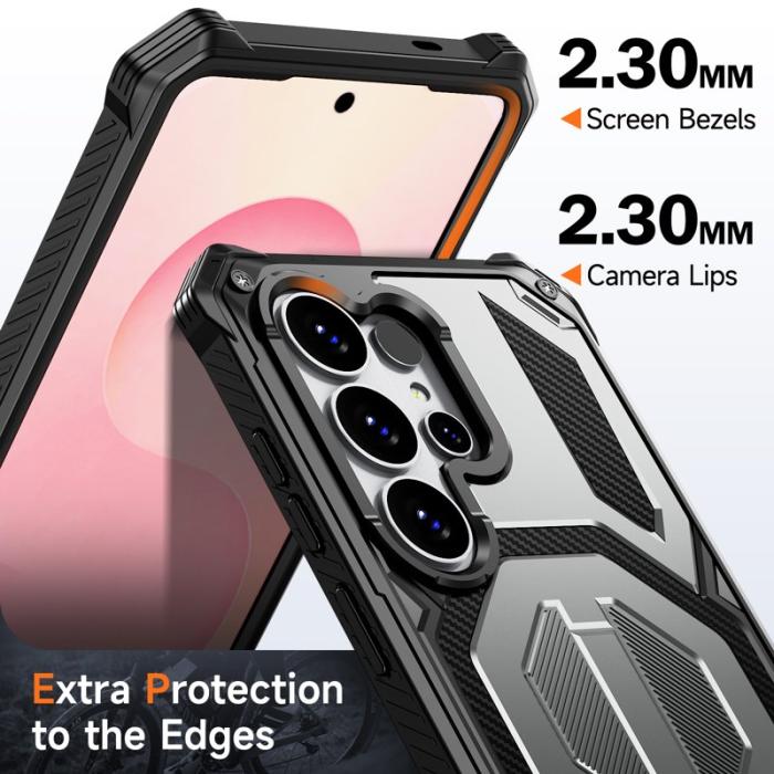 OEM - Mobilskal för Samsung Galaxy S26 Ultra Magnetiskt Kickstand PC + TPU - Grå
