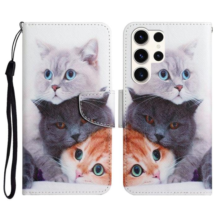 OEM - Mobilfodral för Samsung Galaxy S26 Ultra Konstläder - Tre katter