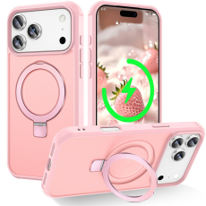 A-One Brand - iPhone 17 Pro Mobilskal MagSafe TPU+PC Kickstand - Rosa