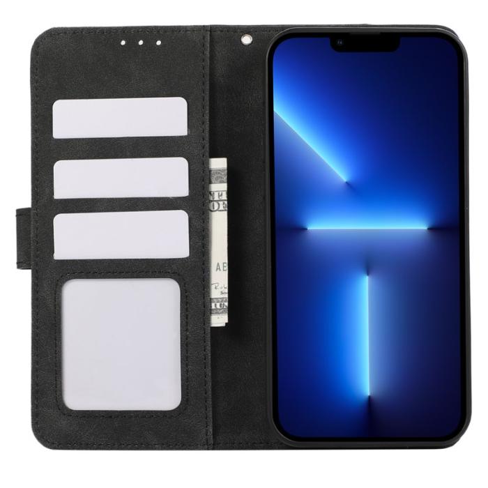 ABEEL - ABEEL iPhone 13 Pro Plånboksfodral RFID-Skydd Konstläder Svart