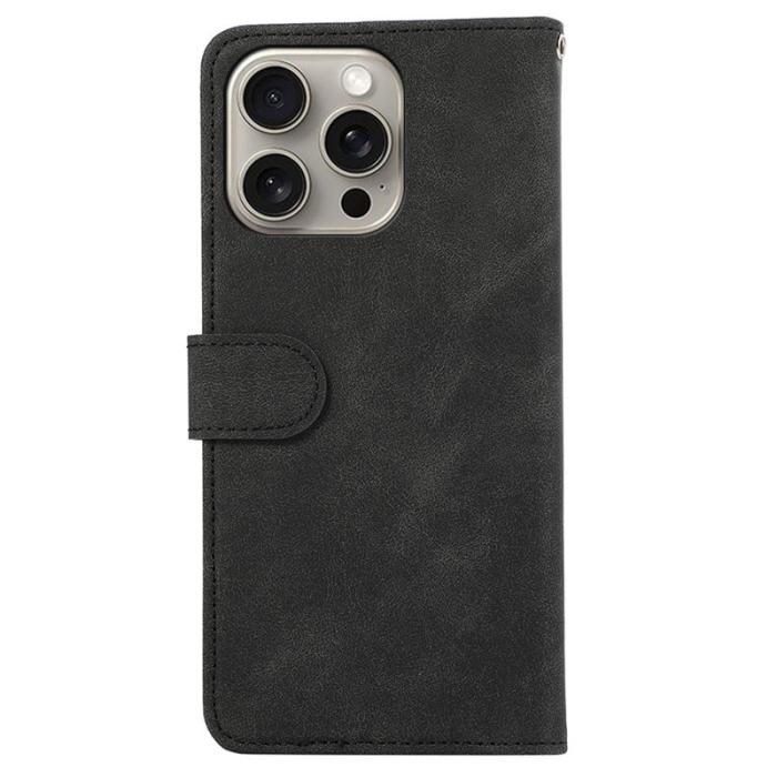 ABEEL - ABEEL iPhone 13 Pro Plånboksfodral RFID-Skydd Konstläder Svart