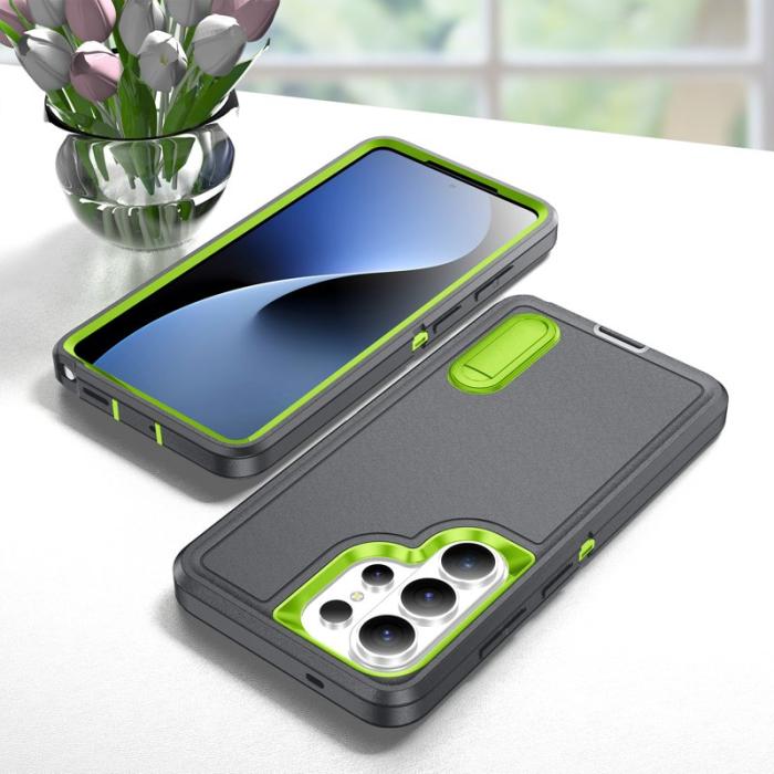 OEM - Mobilskal för Samsung Galaxy S26 Ultra PC + Silikon Anti-Drop Kickstand - Grå