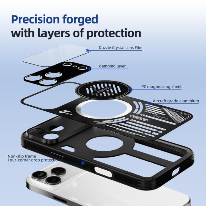 ABEEL - ABEEL Mobilskal till iPhone 17 Pro Aluminium + PC + TPU - Blå