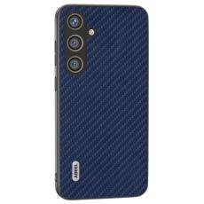 ABEEL - ABEEL Mobilskal till Samsung Galaxy S24 Carbon Fiber Bl&aring; PU L&auml;der+PC+TPU