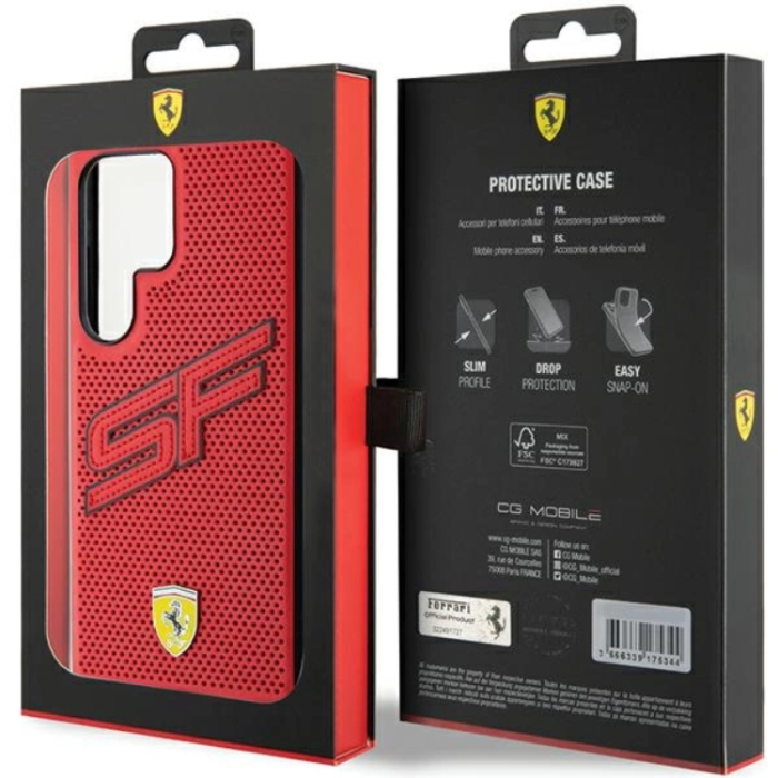 Ferrari - Ferrari Galaxy S24 Ultra Mobilskal Big SF Perforated - Röd