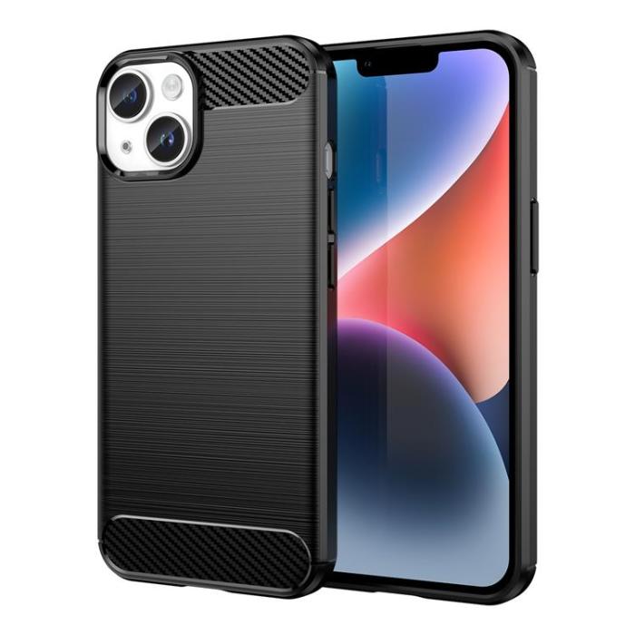 OEM - iPhone 15 Mobilskal Carbon Flexible - Svart
