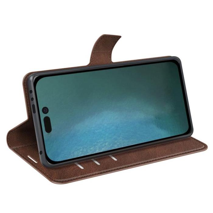 A-One Brand - Flip Folio iPhone 14 Pro Plånboksfodral - Mörkbrun