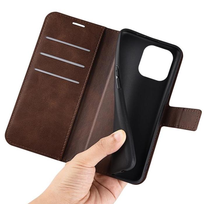 A-One Brand - Flip Folio iPhone 14 Pro Plånboksfodral - Mörkbrun