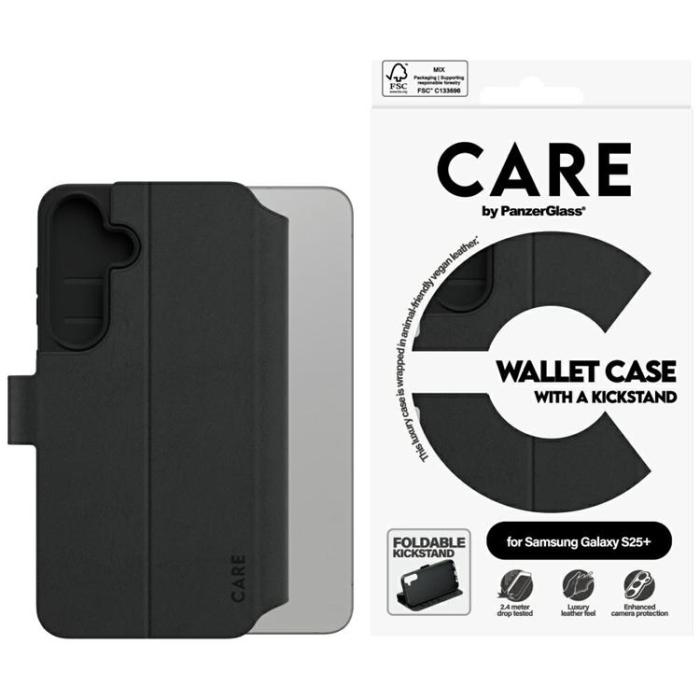 PanzerGlass - Care by PanzerGlass Galaxy S25 Plus Plånboksfodral Kickstand - Svart