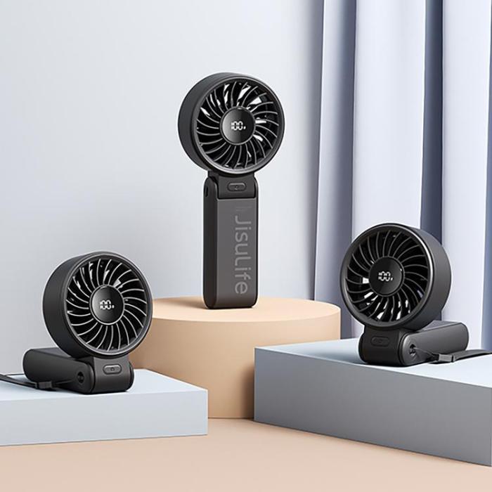 Jisulife - Jisulife Bärbar USB Handfläkt 3600 mAh Fan Life7 - Svart