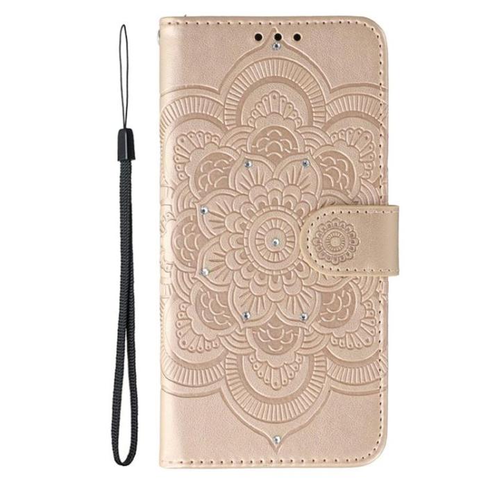 A-One Brand - Xiaomi 17 Pro Konstläder Plånboksfodral Rhinestone Mandala Imprint