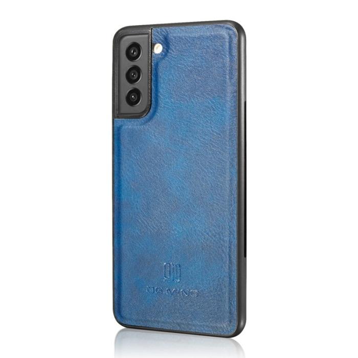 DG.MING - DG.MING Samsung Galaxy S21 FE 2-in-1 Äkta Läder Plånboksfodral Ställ Blå