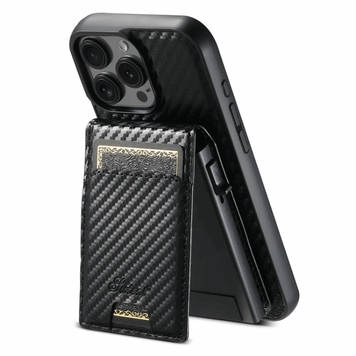 SUTENI - SUTENI iPhone 16 Pro Mobilskal Magsafe Korthållare Carbon Fiber