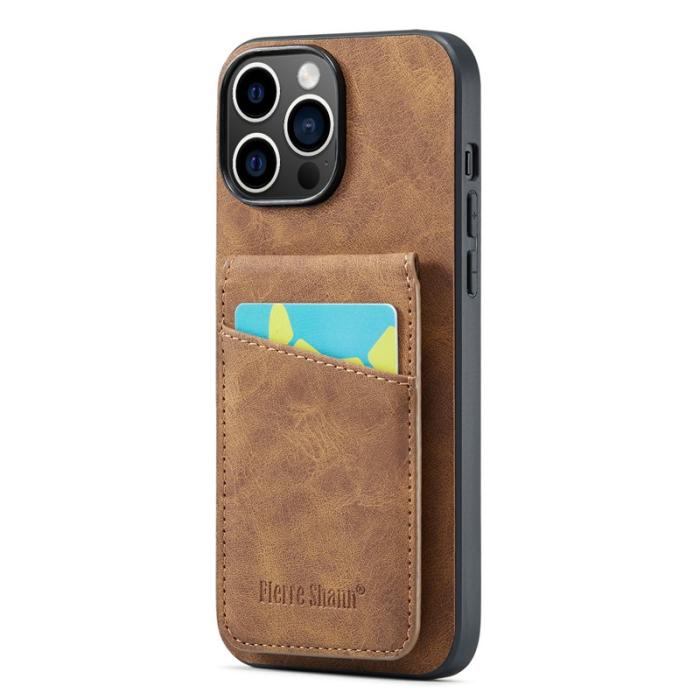 FIERRE SHANN - FIERRE SHANN iPhone 13 Pro Fodral KonstLäder - Brun