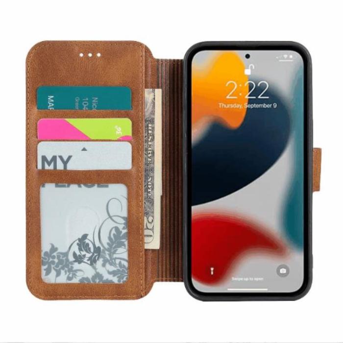 Boom of Sweden - BOOM iPhone 14 Plus Plånboksfodral Calfskin - Brun