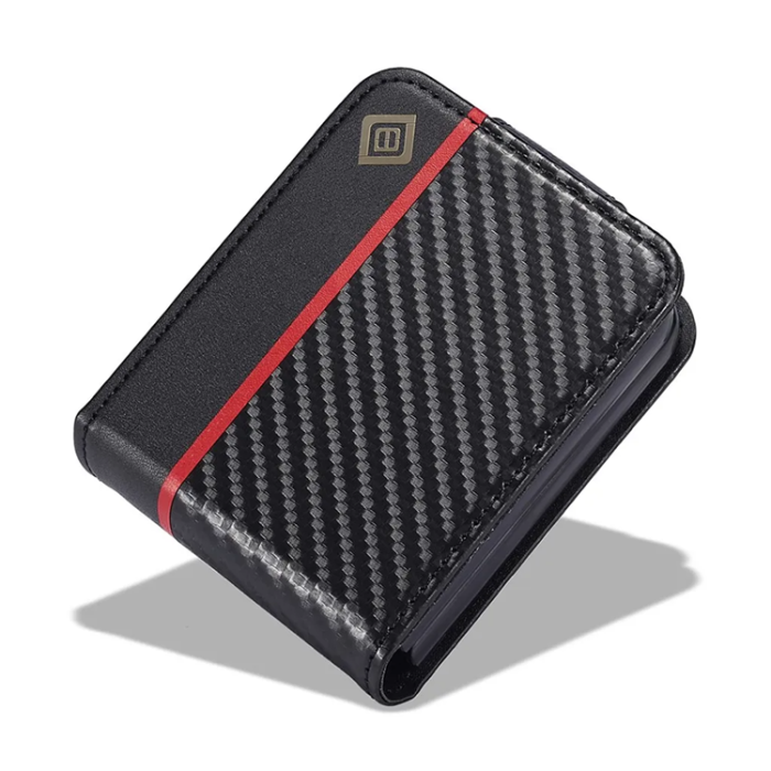 LC.imeeke - LC.IMEEKE Galaxy Z Flip 6 5G Plånboksfodral med stativfunktion - Svart
