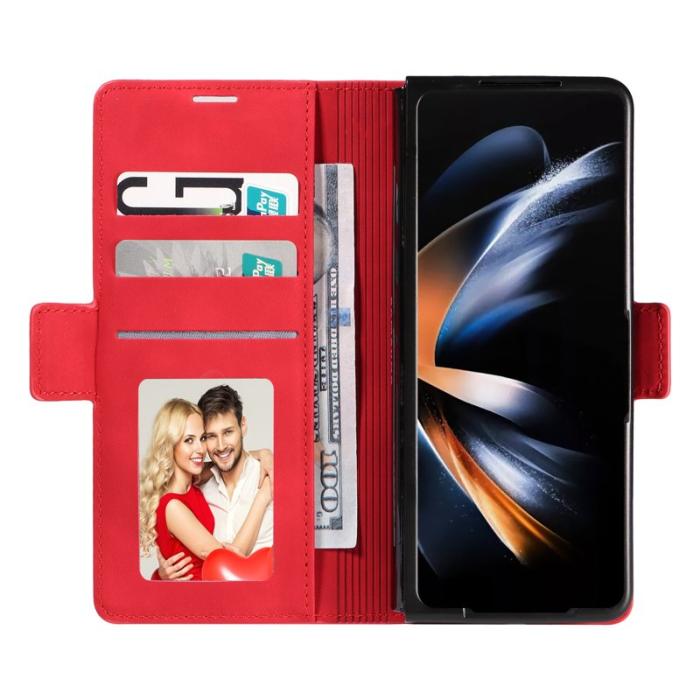 FORWENW - FORWENW Fantasy Series Samsung Galaxy Z Fold5 Konstläder Plånboksfodral - Röd