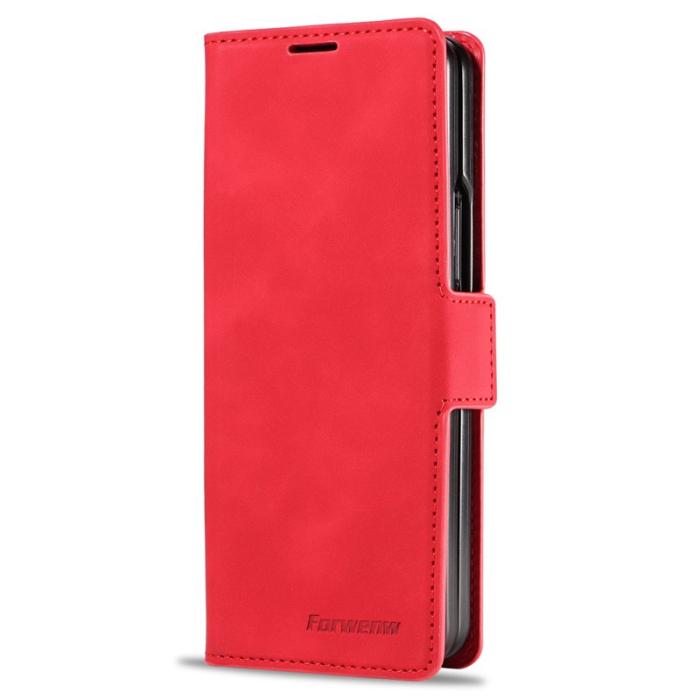 FORWENW - FORWENW Fantasy Series Samsung Galaxy Z Fold5 Konstläder Plånboksfodral - Röd