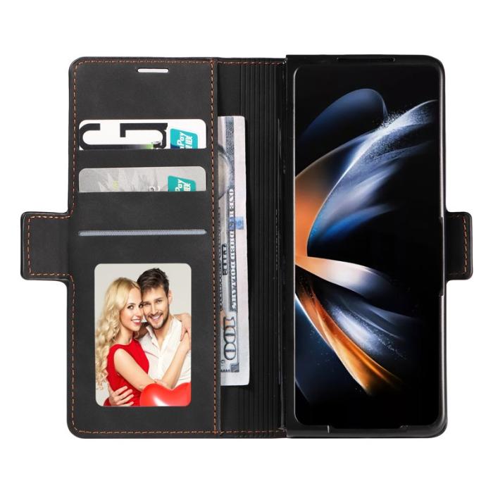 FORWENW - FORWENW Fantasy Series Samsung Galaxy Z Fold5 Konstläder Plånboksfodral - Svart