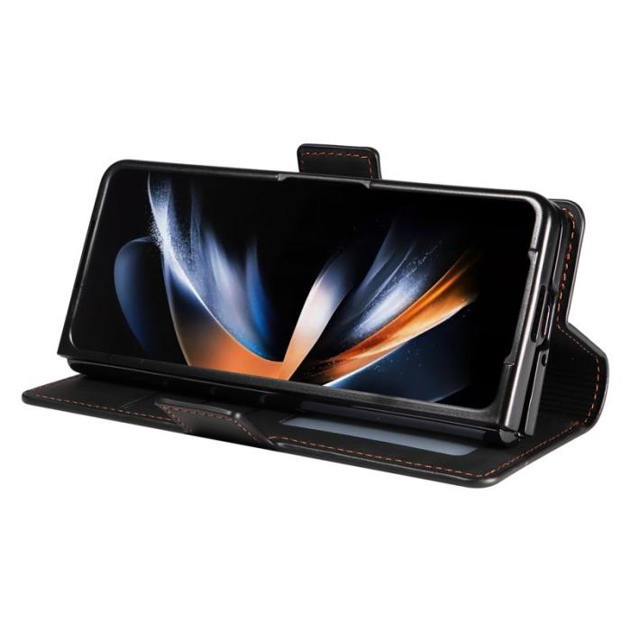 FORWENW - FORWENW Fantasy Series Samsung Galaxy Z Fold5 Konstläder Plånboksfodral - Svart