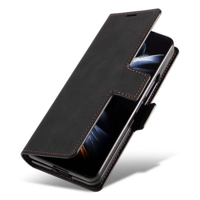 FORWENW - FORWENW Fantasy Series Samsung Galaxy Z Fold5 Konstläder Plånboksfodral - Svart