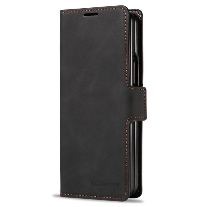 FORWENW - FORWENW Fantasy Series Samsung Galaxy Z Fold5 Konstläder Plånboksfodral - Svart