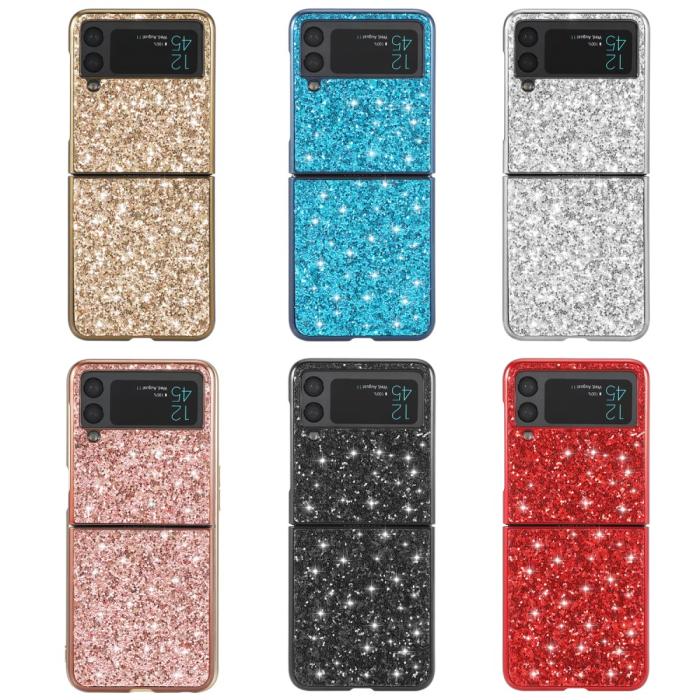 OEM - Glittery Electroplating Skal Samsung Galaxy Z Flip 3 - Blå