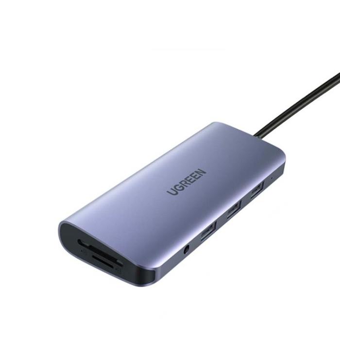 UTGATT1 - Ugreen 9in1 Multifunktionell HUB HDMI VGA USB-C 100W - Grå