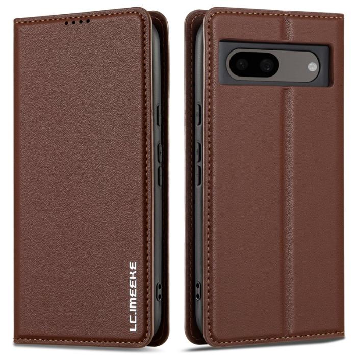 LC.imeeke - LC.IMEEKE L1 Series Google Pixel 8a Plånboksfodral Konstläder - Brun