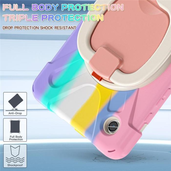 A-One Brand - Galaxy Tab A9 Skal Kickstand Handle Grip - Färgglad Rosa