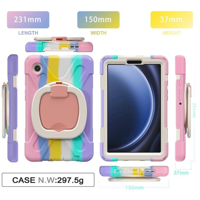 A-One Brand - Galaxy Tab A9 Skal Kickstand Handle Grip - Färgglad Rosa