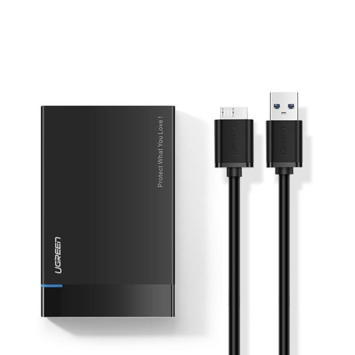 Ugreen - Ugreen Hard Disk Box Med Kabel - Svart