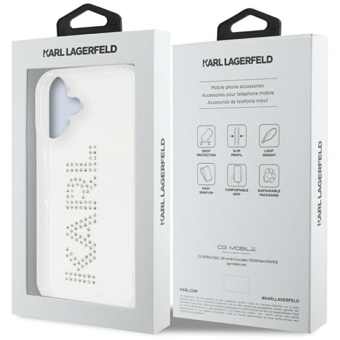 KARL LAGERFELD - Karl Lagerfeld iPhone 16 Mobilskal IML Rhinestones Logo - Transparent