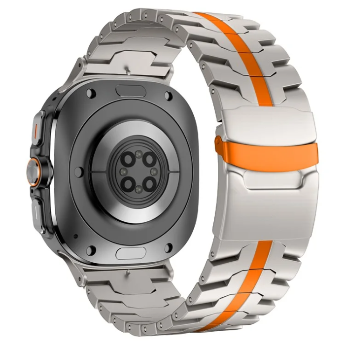 Ringke - Galaxy Watch Ultra (47mm) Armband Titanium Alloy - Titanium/Orange