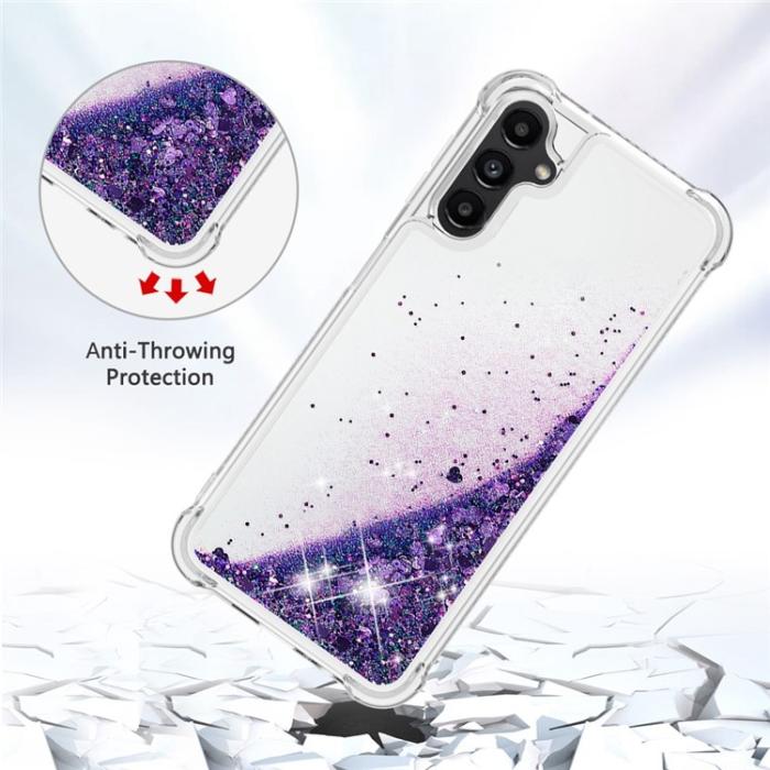 A-One Brand - Galaxy A14 5G/4G Mobilskal YB Quicksand Glitter TPU - Lila