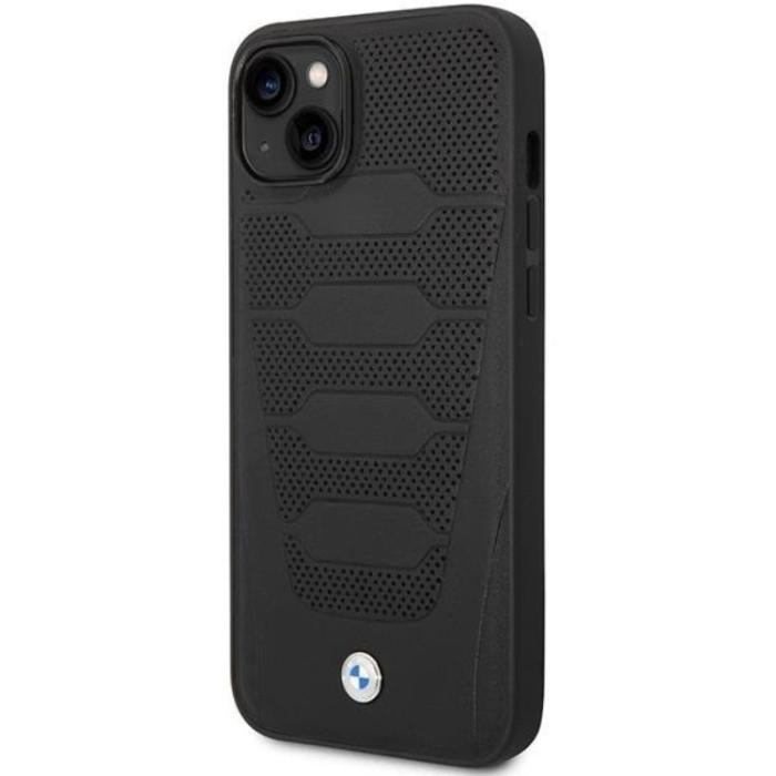 BMW - BMW iPhone 14 Mobilskal Läder Seats Pattern - Svart