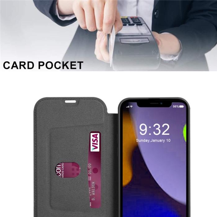 OEM - iPhone 14 Plus Plånboksfodral Liquid Silicone - Svart