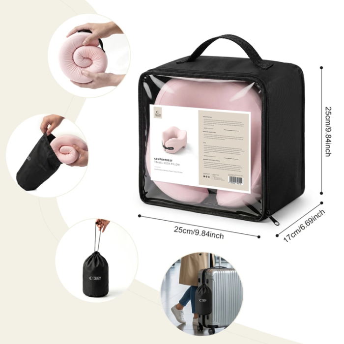 Tech-Protect - Tech-Protect ComfortRest Resekudde för Nacken - Rosa